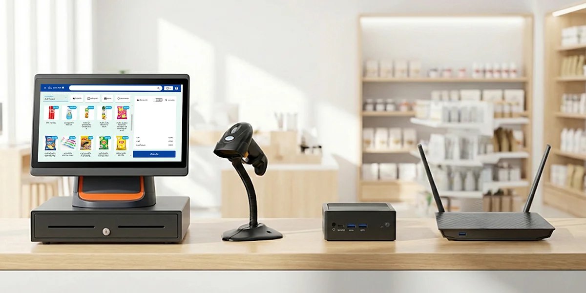 ตัวอย่างการใช้ POSBOX กับเครื่อง POS Android