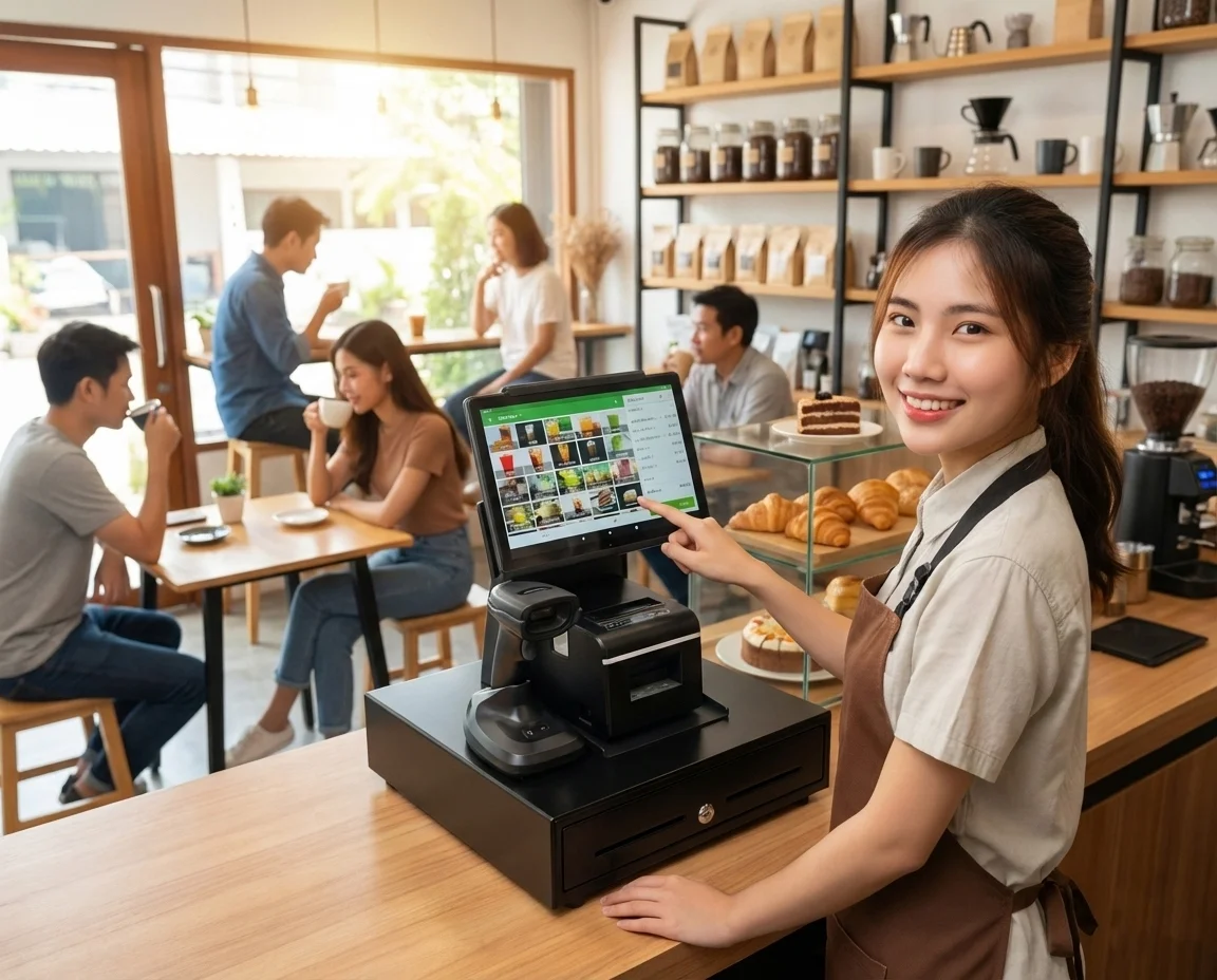 QuickPOS SaveSave ชุดแคชเชียร์ระบบ Android ขนาดเล็ก ราคาประหยัด ระบบ online